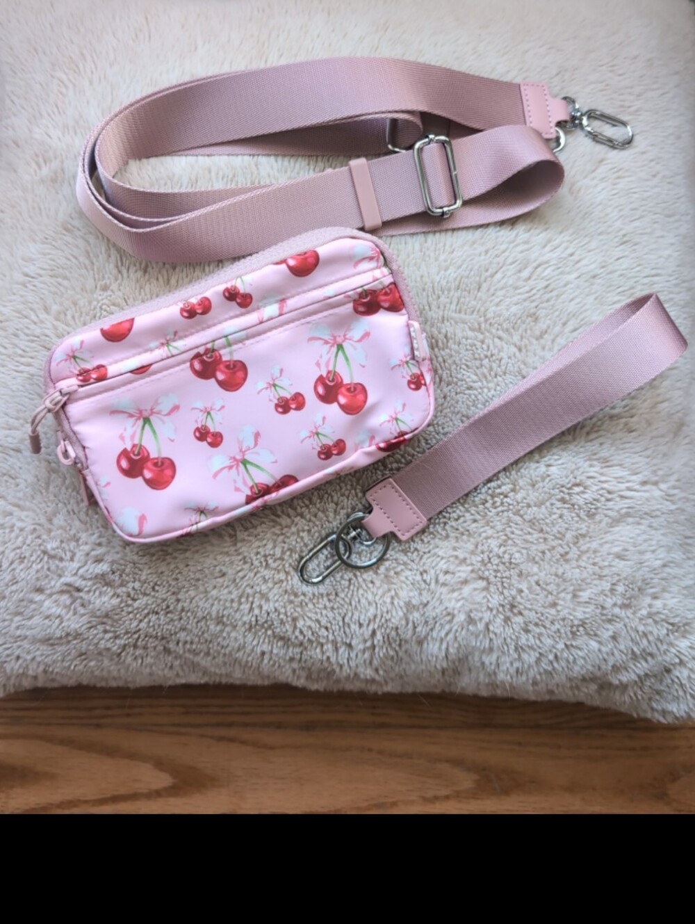Iris And Rainbow Iris Plus Pink Bows And Cherries Wallet